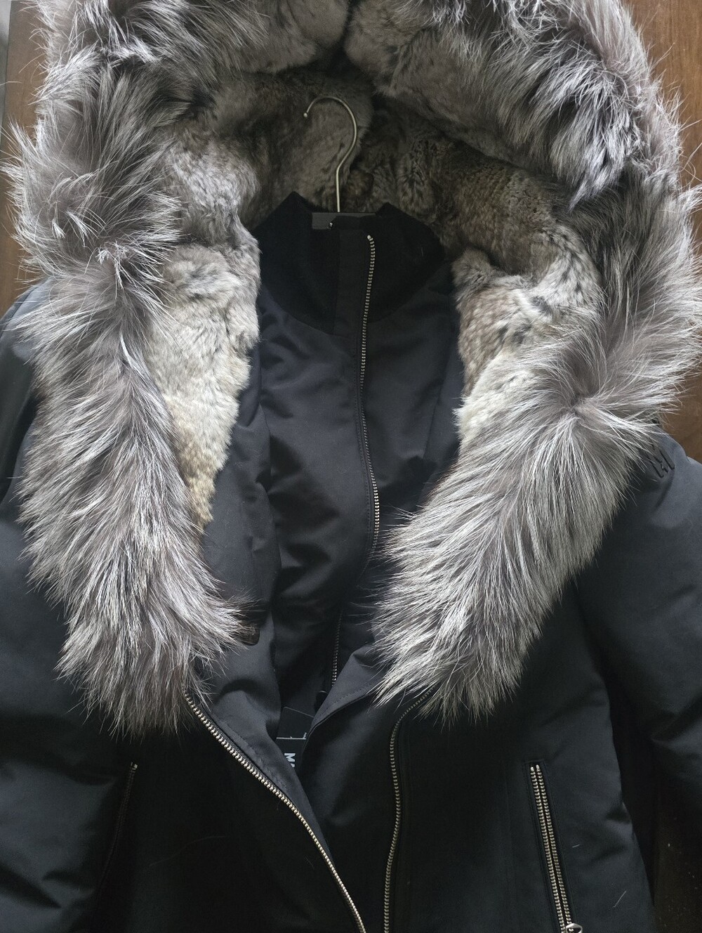 Mackage Black Puffer Parka with Fur-Trim Hood Medium - Picture 3 of 5
